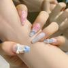 Semi-Handmade Sweet Candy Cake Bow Nail Tips - Brightening, High-End Summer Wearable Nails