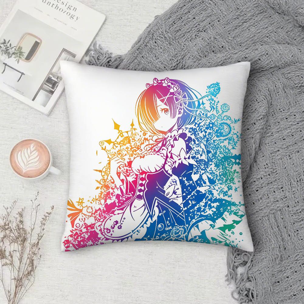 

Anime R-Re Zero Pillow Case Cover Square Sofa with for pattern comfortable cushionsuitable of room 12x12Inch