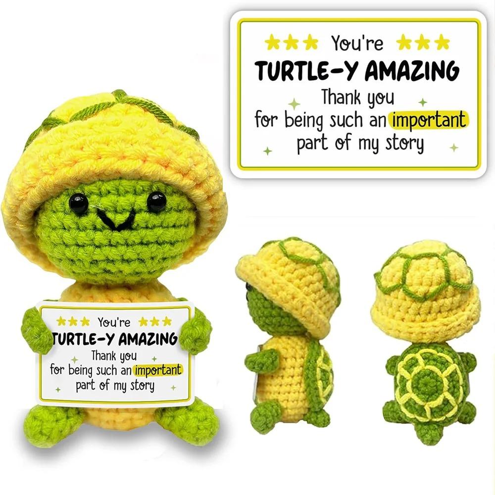 Bambola all'uncinetto Energia Positiva Tasca Abbraccio Fatto a Mano Maglia Peluche Patata Pianta Avocado Ape Tartaruga Anatra Divertente Regalo di Supporto Emotivo