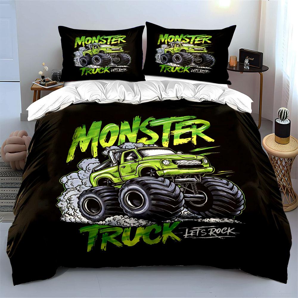 Monster Truck Graphic Design. Bedding Sets Duvet Cover Sets Duvet Covers Pillowcases(1* Duvet Cover 2* Pillowcases Without Duvet Insert)