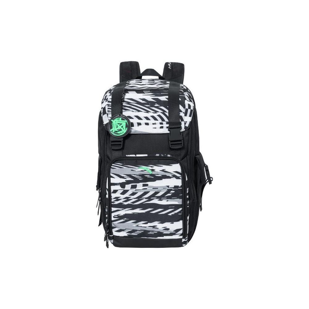 Anta Basketball Series Trendy Color Block Printed Large Capacity Fabric Backpack Men Backpack Black White 192231152-2 Black White