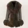 OFTBUY 2024 Winter Women Coat Real Natural Mongolia Sheep Fur Turn-down Collar New Fashion Jacket Thick Warm Casual Overwear