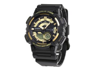 Casio Standard World Time Watch Quartz Men's AEQ-110BW-9AVDF Gold/Black