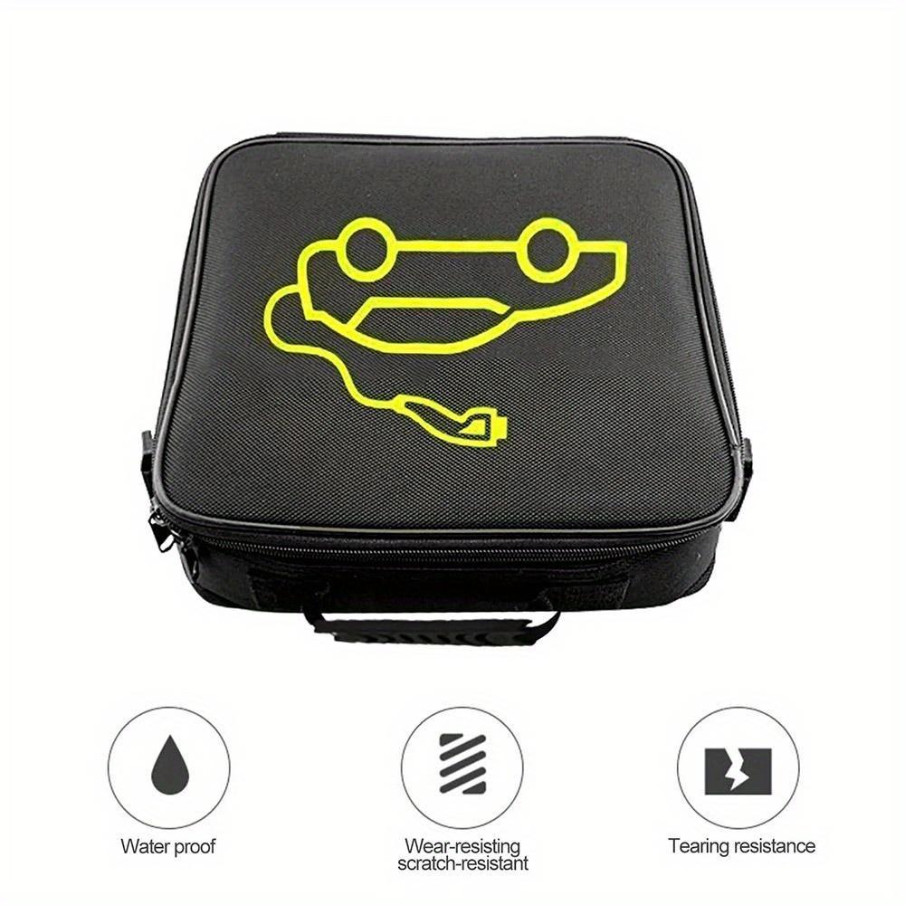 Electric Car Battery Jumper Cable Storage Bag, Waterproof EV Car Rechargeable Gun Storage Organizer for Charging Cables Cords