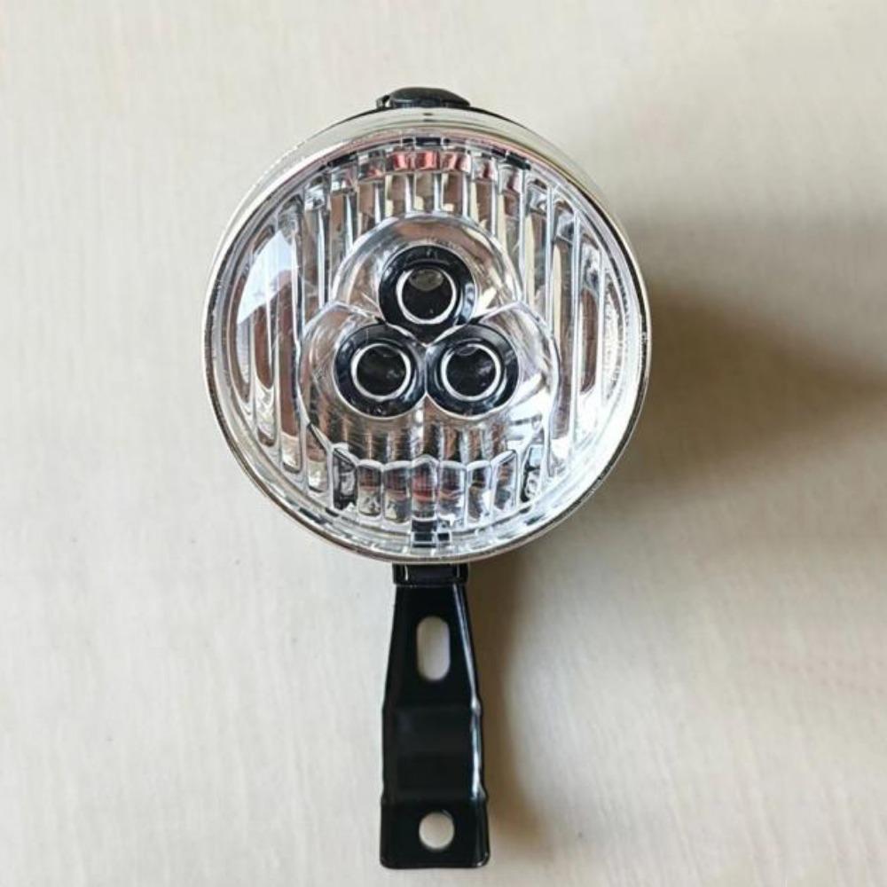 3 LED Bike Front Bright Light Black MTB Road Bike Vintage Head Light  for Night Riding чёрный