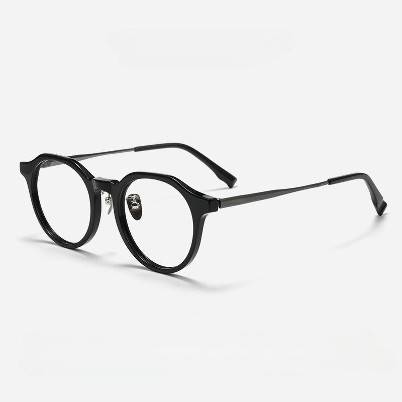 

2025 New Polygon Acetate Small Frame Trendy Eyeglass Frame High Quality Pure Titanium Women Eyeglass Support Prescription Lenses