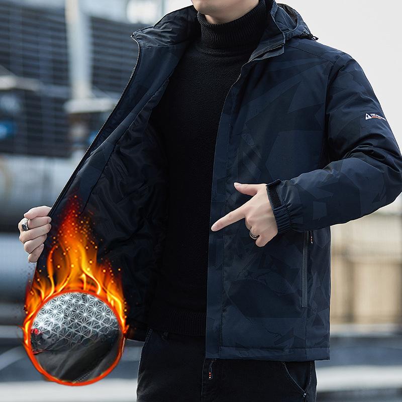 Jacket Men's Removable Hooded Jacket Winter Fleece Thickened Windproof Waterproof Outdoor Hiking Suit