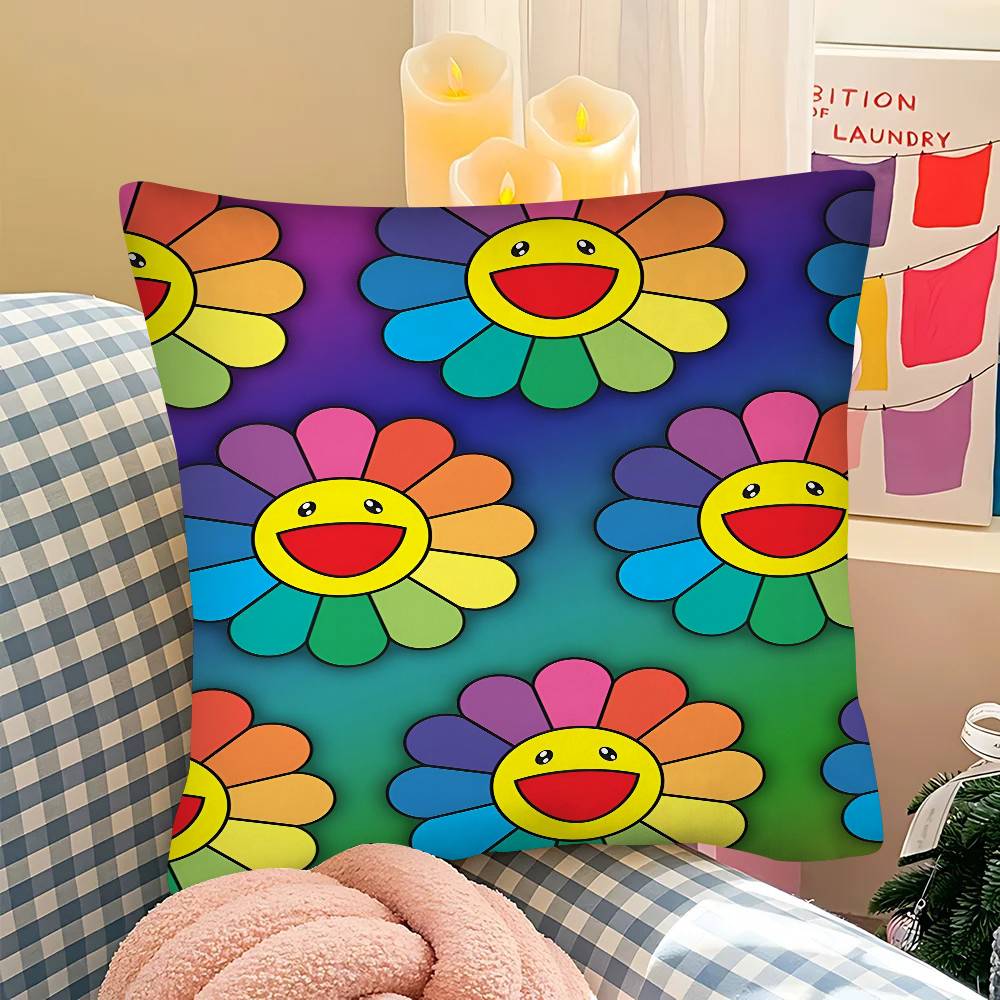 M Murakami Takashi A An Homage To Monopink 1960 Pillow Case Square Pillow Bedroom Sofa Leisure Comfort Cushion Car