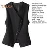 Women Vest Coat Sleeveless Single-breasted Buttons Western Style Slim Fit Cardigan Suit Coat Pure Color V Neck Formal Business Style Lady Waistcoat