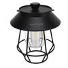 Camping Lantern Waterproof USB Rechargeable 3 Modes Handheld Vintage Lantern with Metal Hook for Outdoor Camping Black