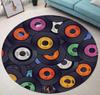 Magnetic Tape Flower Circle Round Rug 3D Area Rug Non-slip Home Mat Floor Dining Room Living Room Soft Bedroom Carpet Decoration
