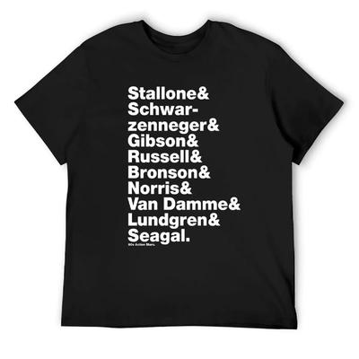80s Action Stars T-Shirt Funny T-shirts Sweat Plus Size Tops Mens Workout Shirts