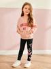 Girls Butterfly Printed Leggings Pants, Stretchy Opaque Activewear for School & Sports, Kids 3T-7Y