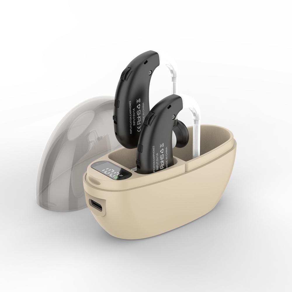 High Battery Hearing Aids,sound Amplifier,ultra Long Battery Life of 80H Noise Reduction, Hanging Ear Rechargeable elderly
