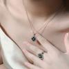 Latti Brushed Craft Natural Gray Shell Bracelet Women'S High Sense Four-Leaf Clover Clavicle Chain