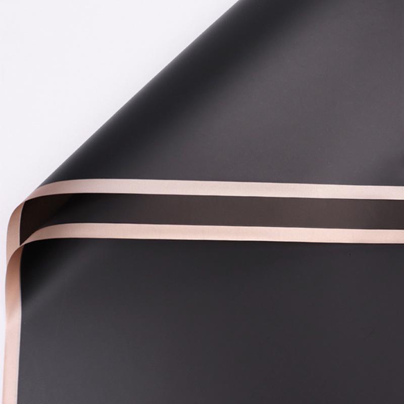 20 buc hârtie de împachetat cu flori, impermeabilă, semi-permeabilă, cu chenar auriu, ambalaj pentru buchet de culoare jeleu