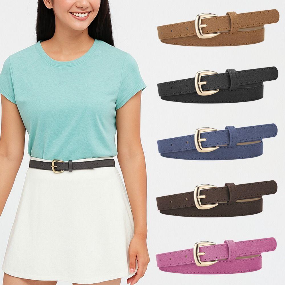Lyxig Design Mockaläder Bälte Spänne Midjeband Trendigt Affärsmidjebälte För Kvinnor