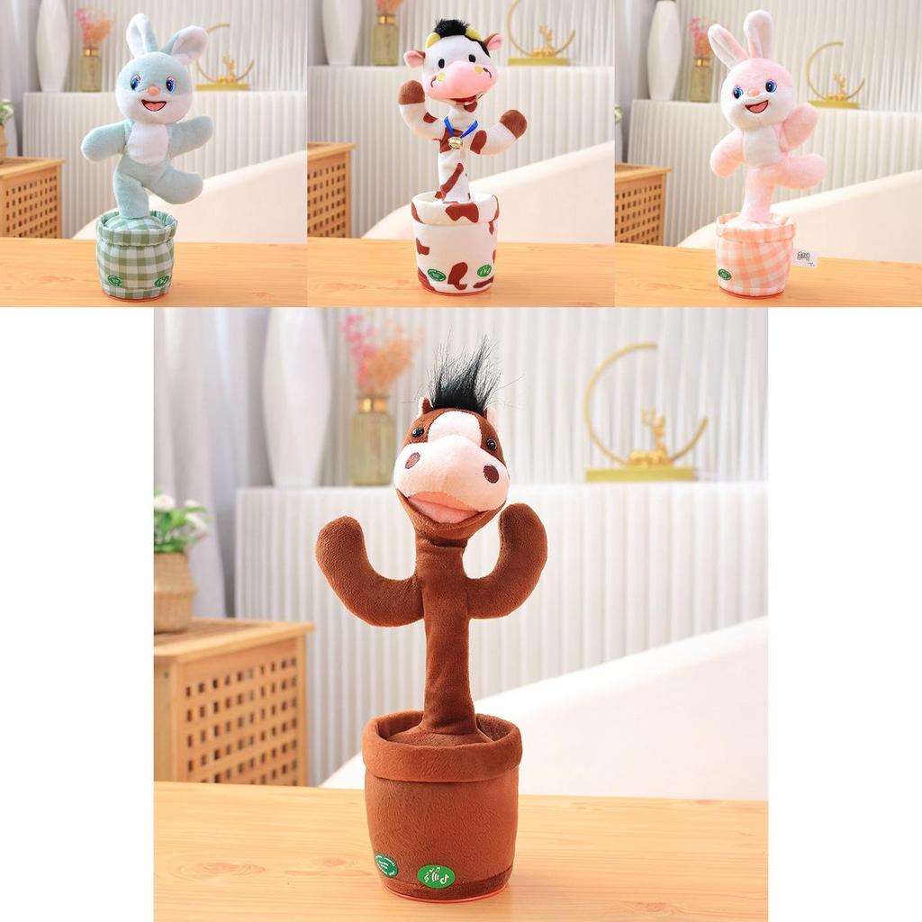 Plüschtier Rose Cow Rabbit Esel mit Tanz- und Sprachwiedergabe – Geschenk für Kinder
