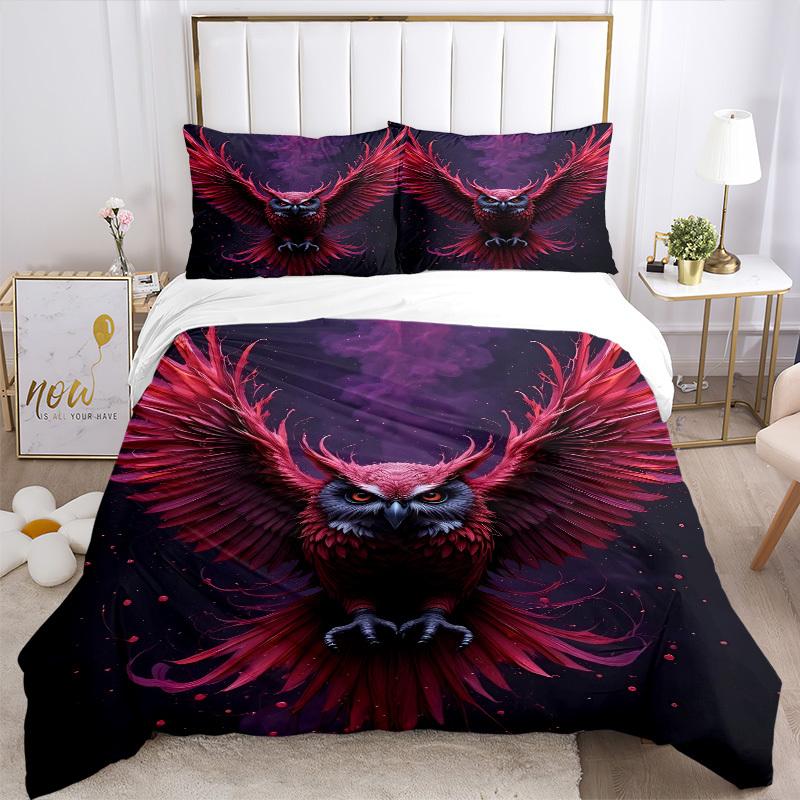 3pcs Mythical Owl Duvet Cover Set -Includes 1 Duvet Cover and 2 Pillowcases, No Quilt Core, All-Season Home Decor Yy251111189