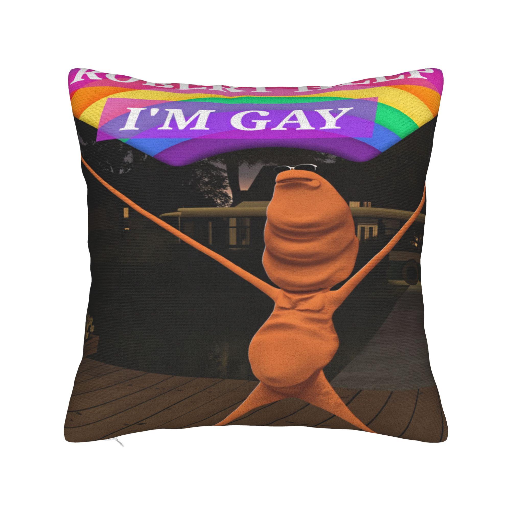 Pillow Cover Funny Robert Help Marcus The Worm   Funny Pillow Case For Living Room Sofa Pillowcases 12x12Inch