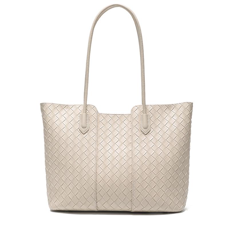 High-End Genuine Leather Women's Woven Tote Bag - Large Capacity, Versatile Cowhide Handbag