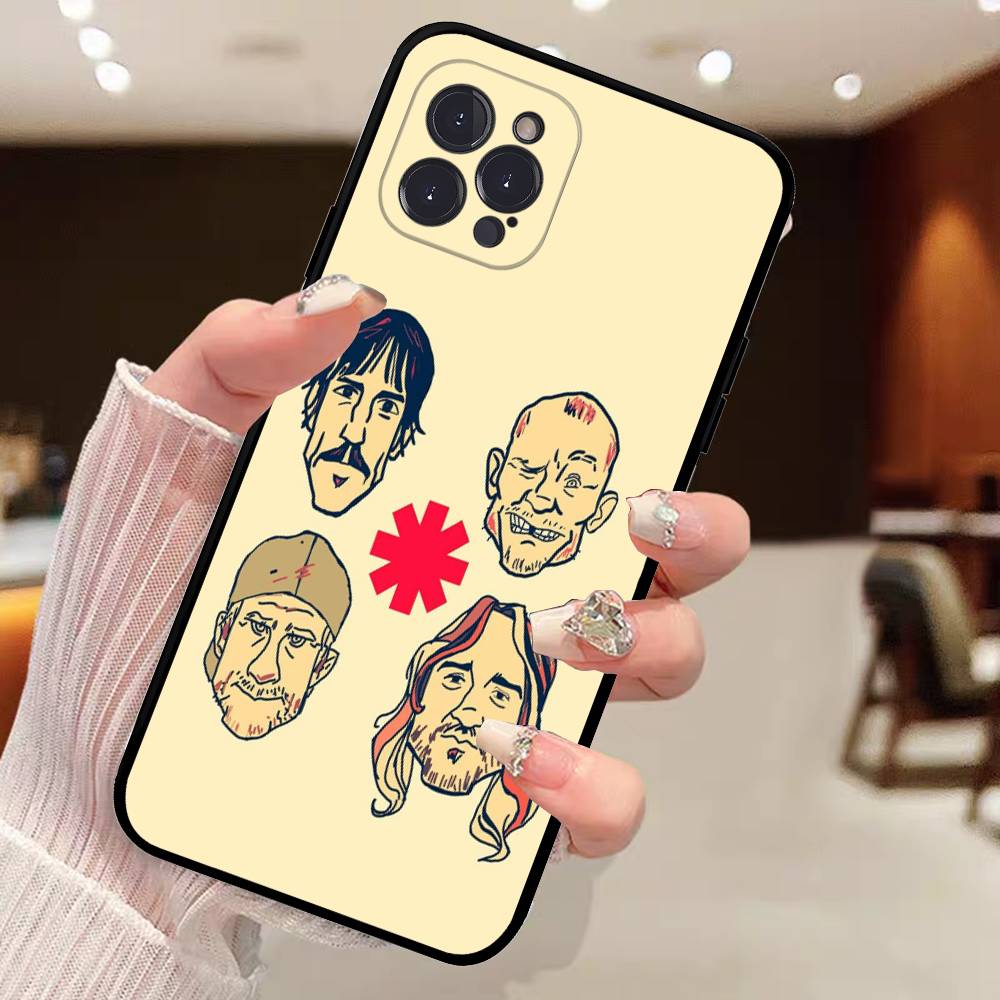 Red Hot Chili P-Peppers Band For Iphone 17 16 15 11 13 14 Pro Max Plus 12 Mini Black Shell Cover Phone Case