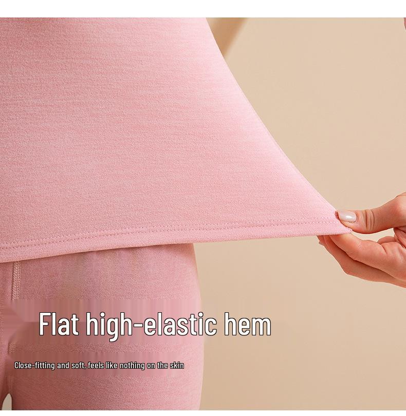 Men's and Women's Cashmere Silk Fleece-Lined Seamless Underwear Set for Autumn/Winter - Includes Base Layer Top and Pants