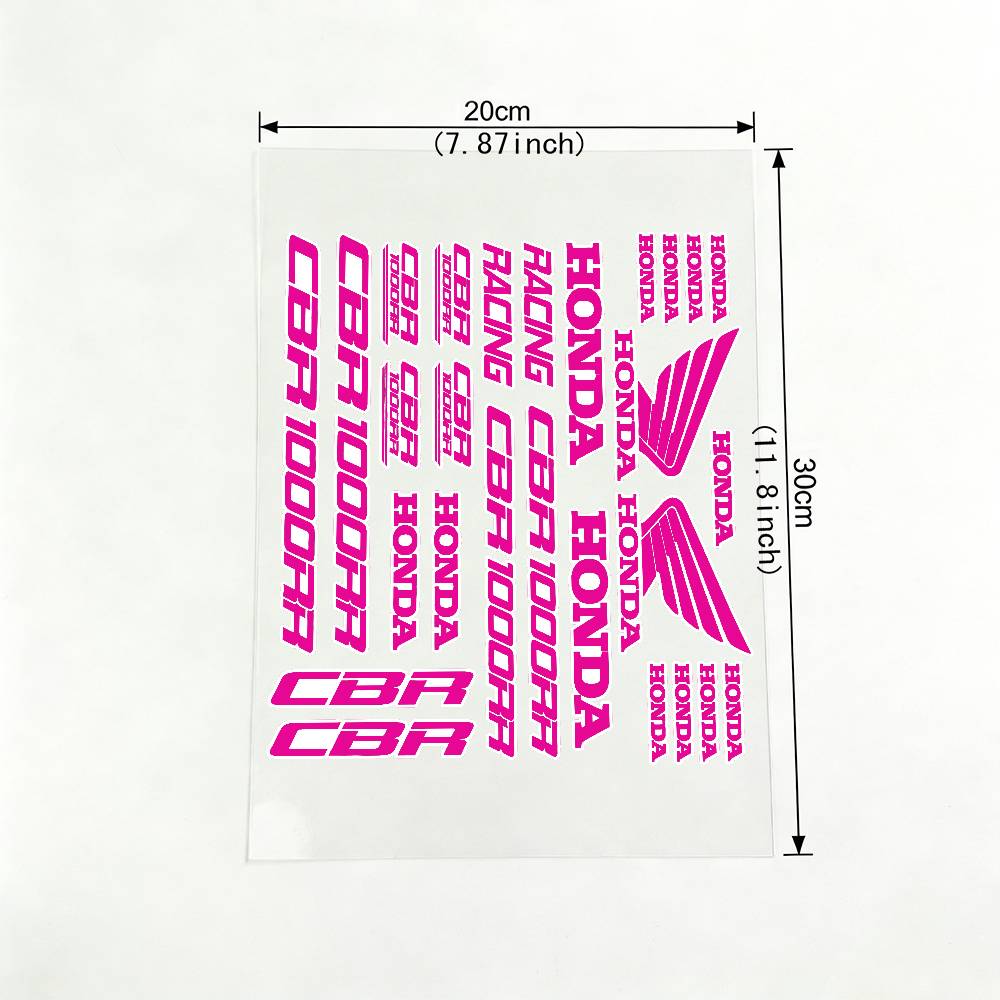 For HONDA CBR 18 Colors Waterproof Reflective Motorbike Stickers Easy Peel Removable Decals for Motorcycle Car