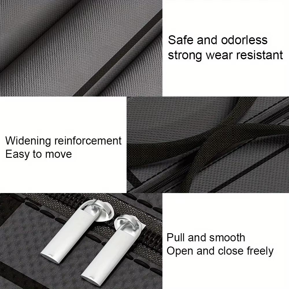 1PC Large Capacity and Super Load-bearing Black Composite Material Storage Bag, Dustproof and Moisture-proof with Zipper