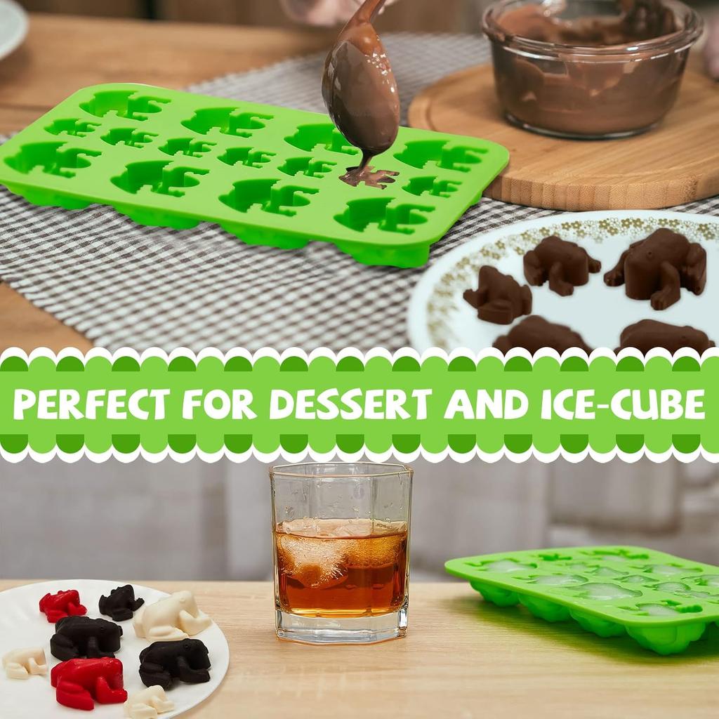 Domensi Silicone Frog Chocolate Mold Candy Molds Passover Jelly Ice Tray in Fun 10 Plagues Frog Shape for Birthday, Wizard Party, Cake Decoration