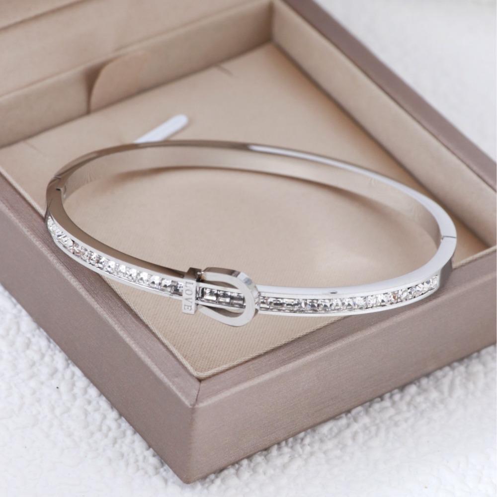 Glitter U Shape Clasp Bracelet Shiny Women's Open Bracelet  Valentine's Day Gifts