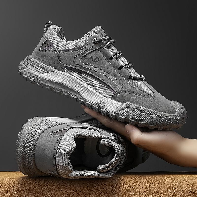 Modne Wiosenne Casualowe Sneakersy Męskie Retro Sportowe Sznurowane Gruba Podeszwa Odporne na Ścieranie Odzież Robocza Trend Modowy Outdoorowe Buty Górskie