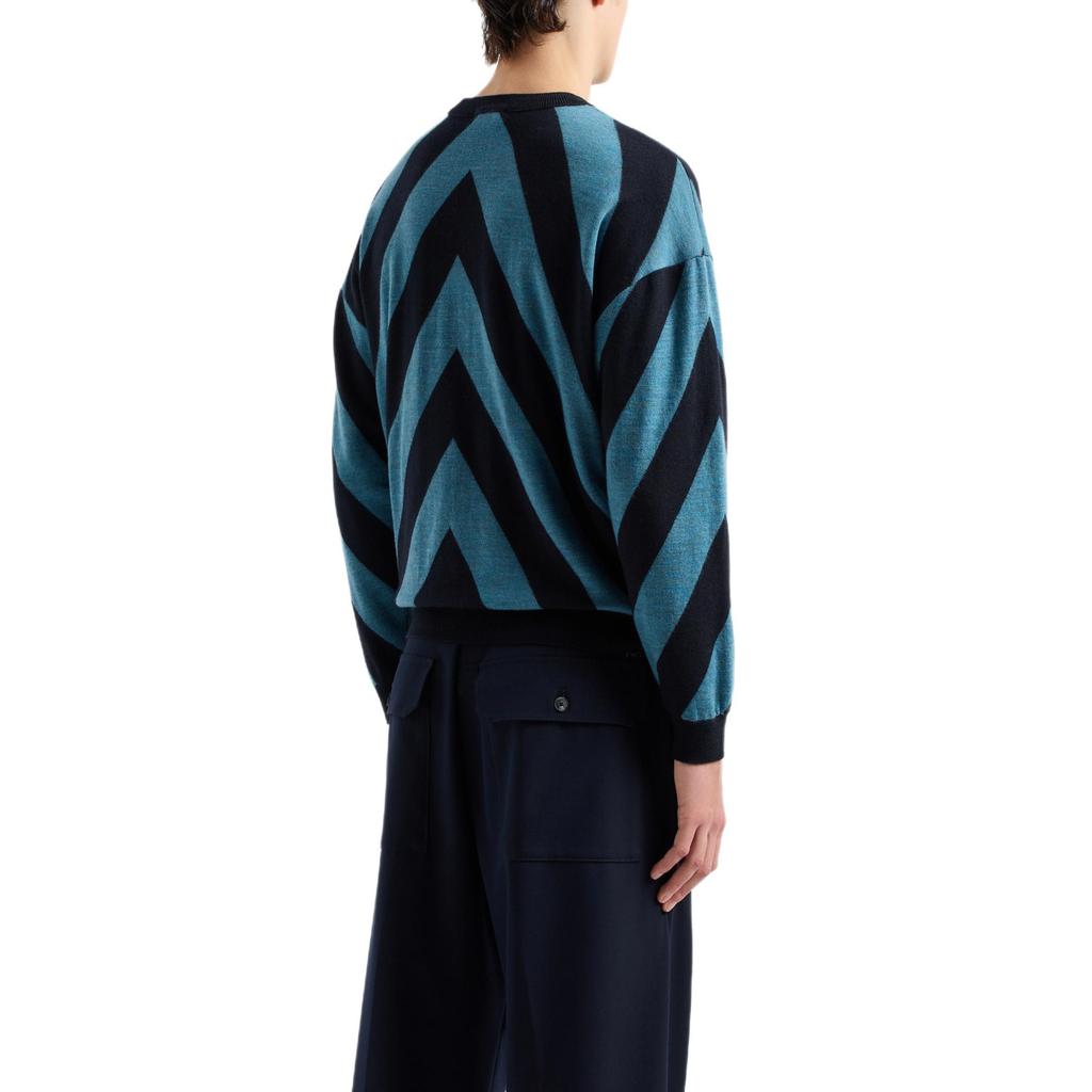 EMPORIO ARMANI Virgin wool Jumper With Oversized Chevron Jacquard 6D1MXQ-1MKFZ-F915
