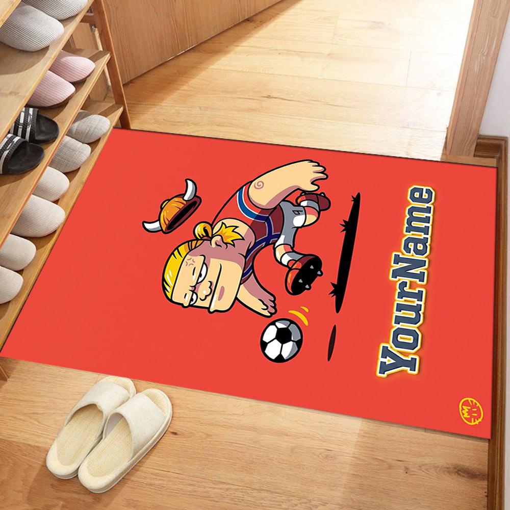 Haaland 270 Customize Text Floor Mat Design for Decorate room Game Room Foyer Bedrooms Anti-slip Rug Anime Office Decor Wedding Party Gift