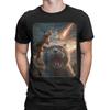 Vintage T-Shirt Cat with T-Rex Dinosaur Funny Cat T Rex Shirt Meme T-Shirts  Novelty Tee Shirt for Summer Short Sleeve Clothing