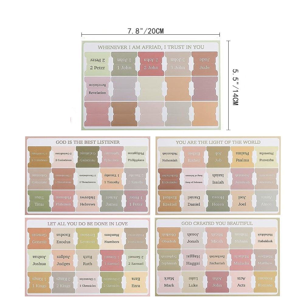Bible Index Label Morandi Color, Bible Index Label Stickers, Book Separation Stickers