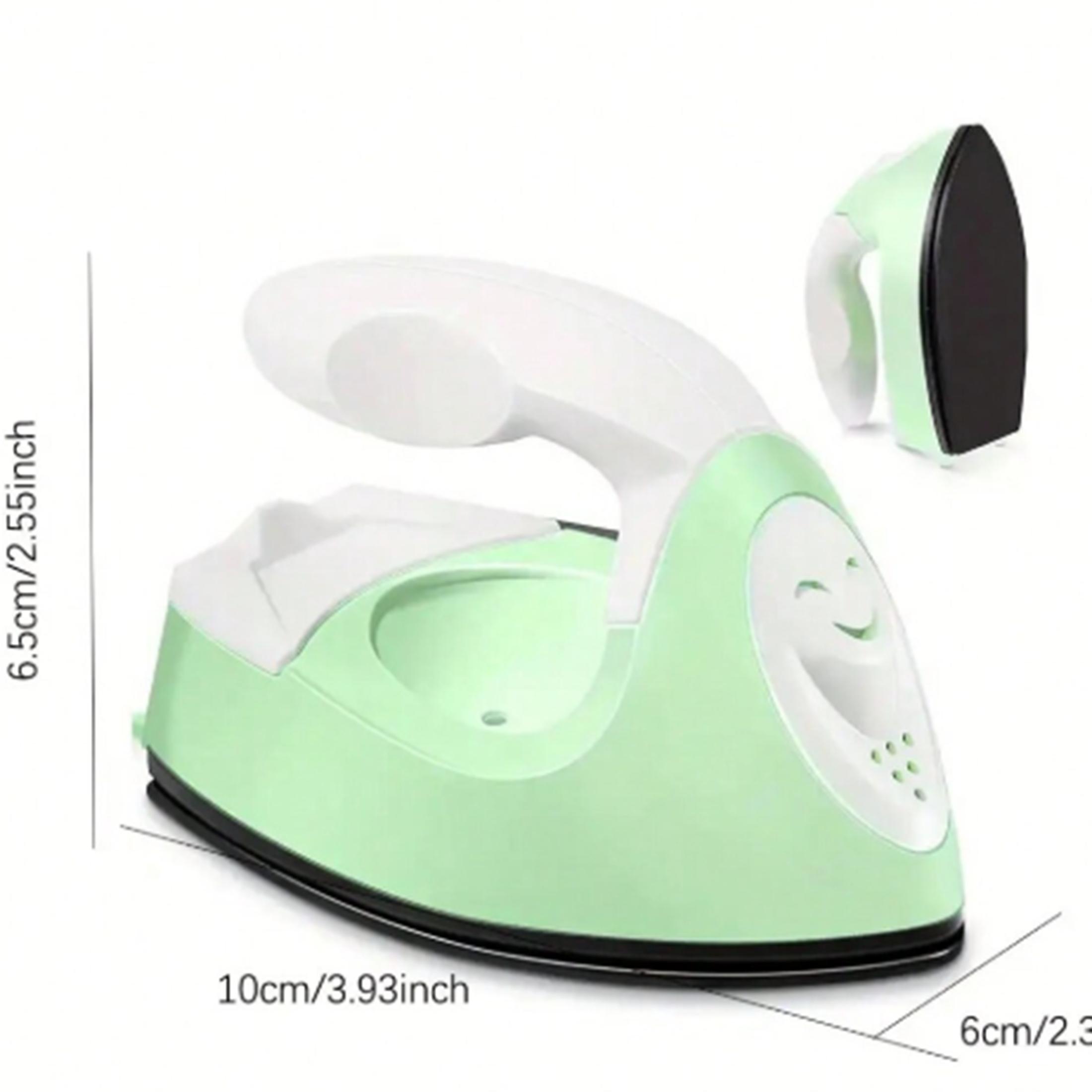 

1PC Mini Travel Iron - Handheld Portable Electric Ironing Machine for Clothes, Socks & DIY Craft (US Plug Design) Size fits all&Plastic светло-зеленый