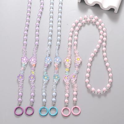 Fashion Colorful Beaded Strap Mobile Phone Lanyard Anti-lost Necklace Chain Doll Lanyard Portable Shoulder Strap Bag Accessory