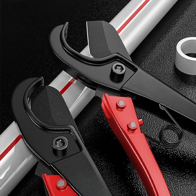 Electric Pipe Cutter,Pipe Scissors SK5 Material Ratchet Cutter PVC/PU/PP/PE Hose Cutting Hand Tool,for Plumber,Homeowners