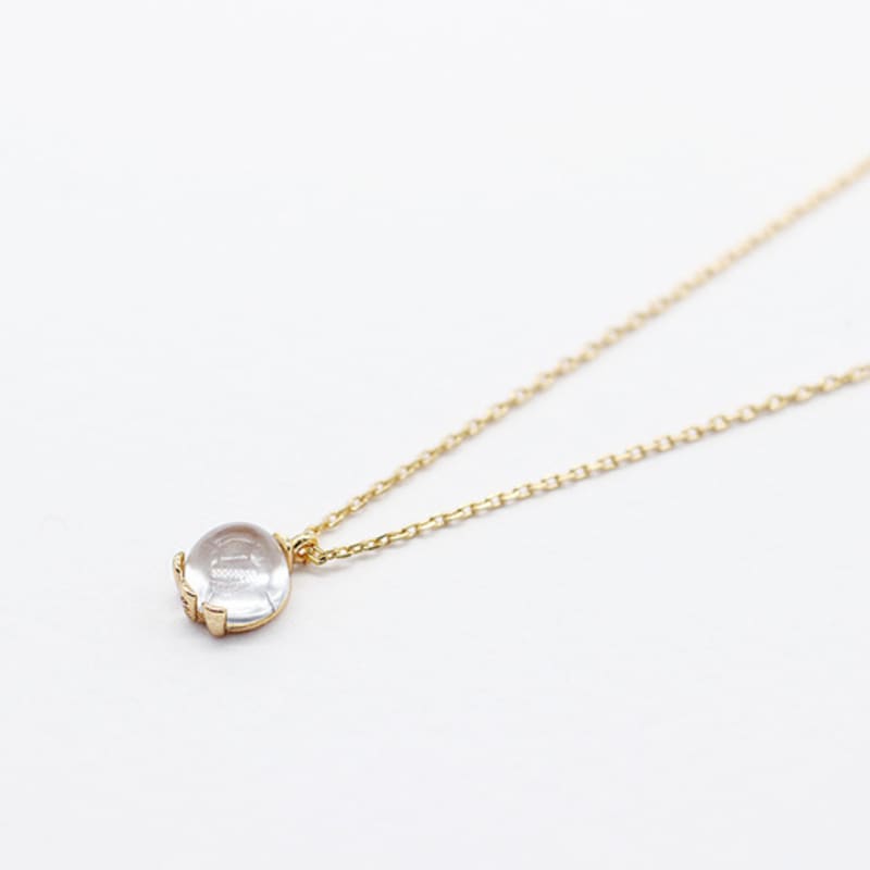 OR D`OR Round White Quartz Necklace