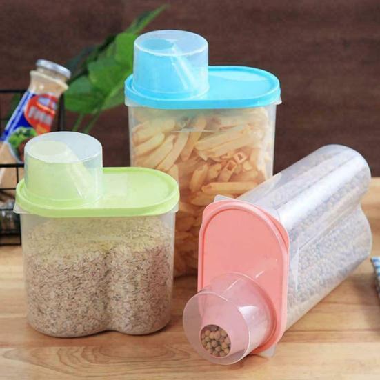 1.9/2.5L Transparent Food Grain Dispenser Storage Box Case Sealing Can Container