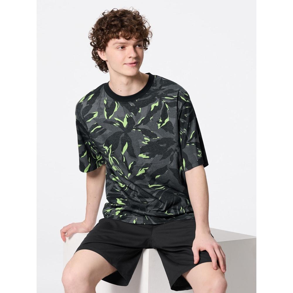 

Gu By Uniqlo Стиль Dry Oversize Set Pattern Короткий рукав 09 BLACK/XS