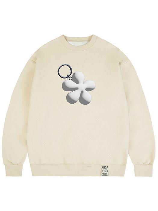 

GRAVER [UNISEX] Flower Keychain Man to Man_Cream CREAM
