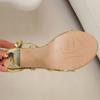 Fashion New Style Fashion Women Heels Sexy Gold  High Heel Sandal Thin Single Strap Metal Stiletto Sandals Gold Heel Shoes Zapatos Mujer