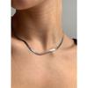 Cuban Link Chain Fashion Minimalist Blade Snake Bone Flat Necklace for Men and Women Necklace Clavicle Chain Special-Interest Design Fancy Ornament