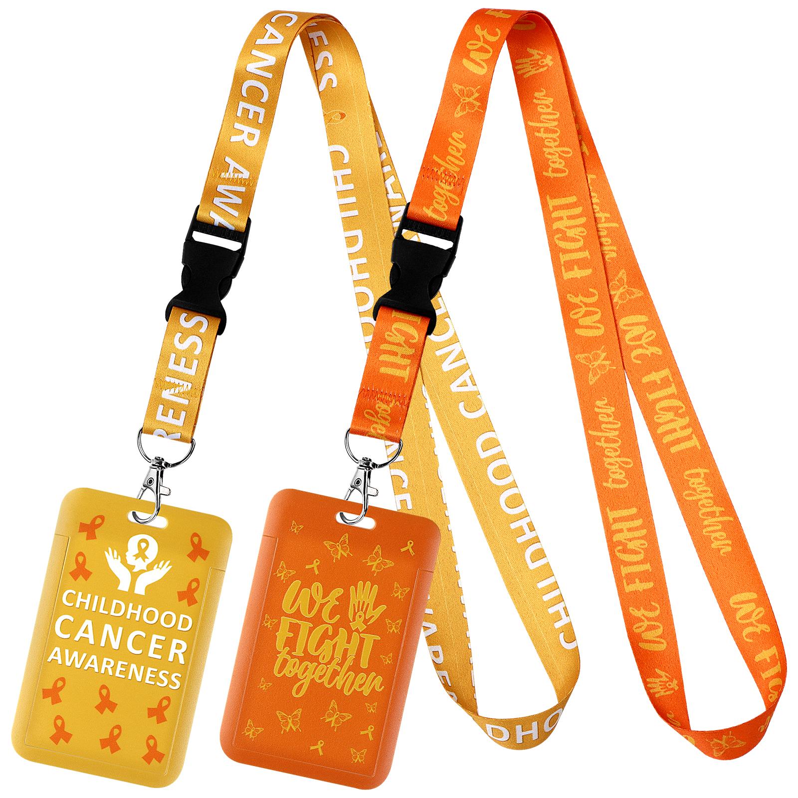 

Gold Childhood Cancer Awareness Lanyard Id Holder Gold Keychain Lanyard Accessory For Keys And Id Cards For Women Girls Teachers