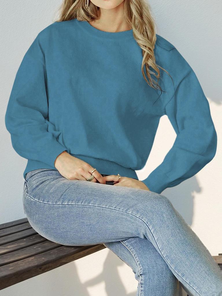 Damenstrickwaren: Herbst Minimalistischer Stil Herz Rundhals-Pullover