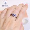 Cute Design Natural Tanzanite Jewelry Set Gemstone Simple Rings Earrings Jewelry Set 925 Sterling Sliver Fine Jewelry for Women