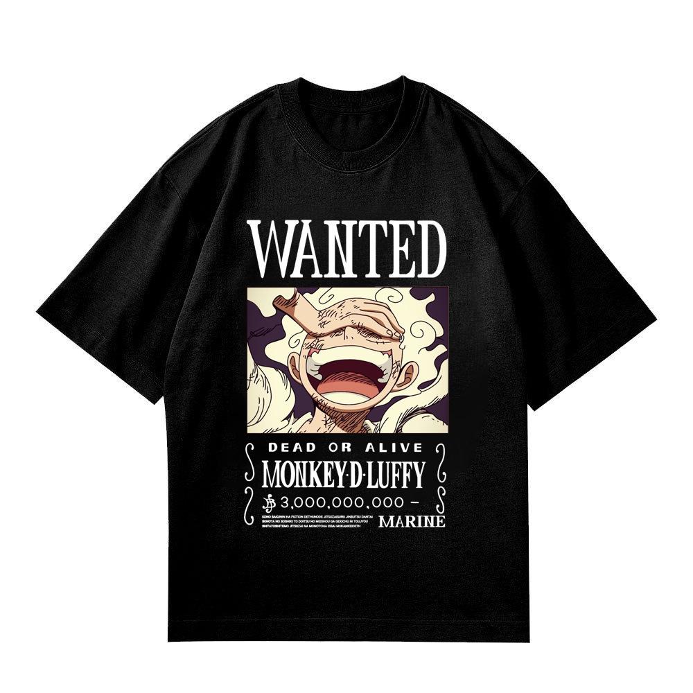 

Японская анимация Ника Форма Луффи хлопковая футболка с короткими рукавами для мужчин и женщин летняя цельная свободная плечевая футболка с короткими рукавами M чёрный