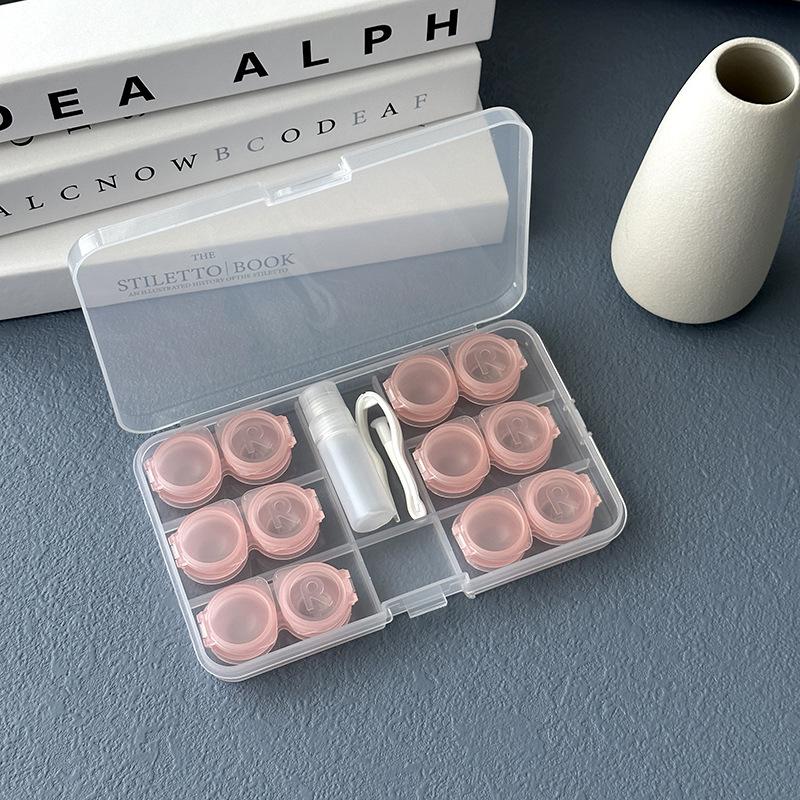 6 Pairs Contact Lens Case Eye Contact Lens Box Women Travel Contact Lenses Case Soak Container Lenses Box for Beauty Pupil